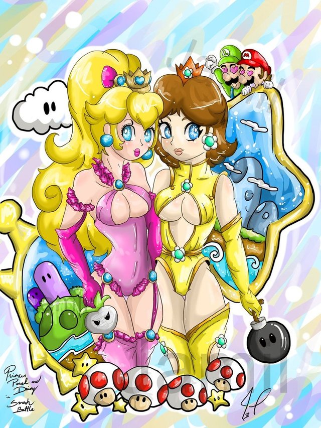 battle can-can hentai pre morelikethis battle done drawings peach daisy smash rockersita digitalart