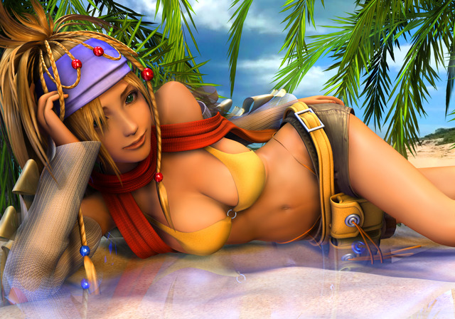 final fantasy hentai porn hentai blonde final beach cgi fantasy rikku