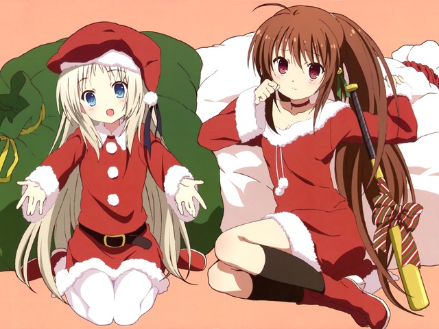 refrain blue hentai final little wallpaper data lets now team play rin santa busters littlebusters kud assembled