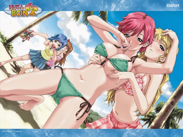 sexual pursuit hentai anime ecchi yuri girls wallpaper boin bikini swimsuit happoubi jin resort animekida