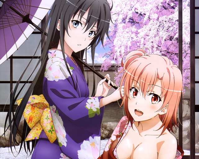 zoku koihime hentai animation wallpaper data really zoku yukino back yui scarf yuigahama improved oreseishun yukinoshita oregairu