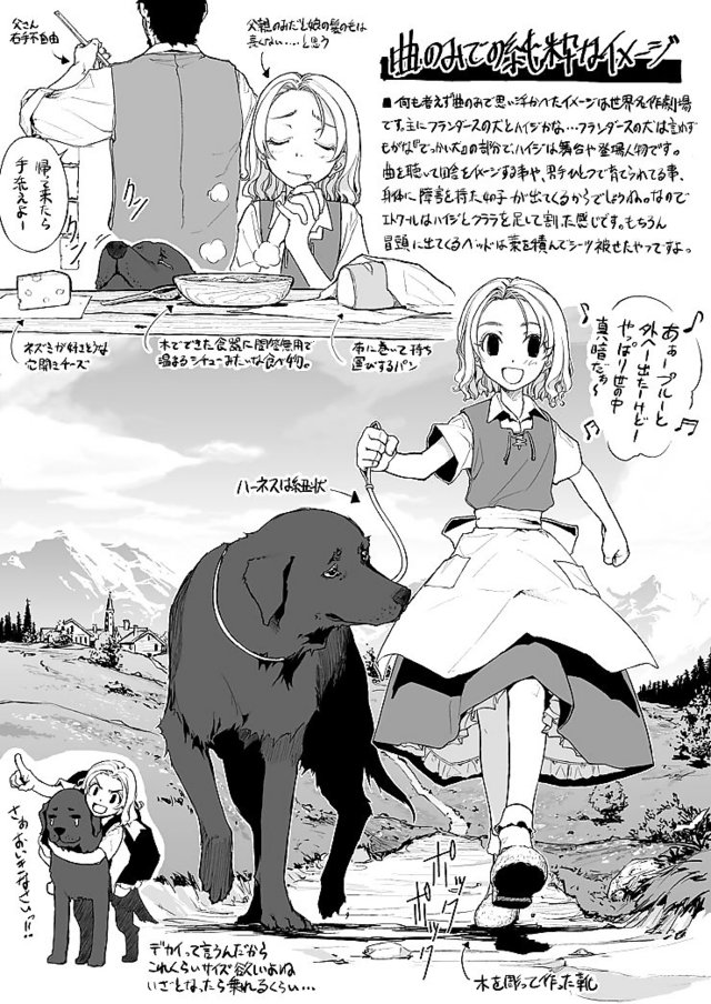 3d hentai comix apron tears eyes collar closed dog dblog comic request chibi left translation leash monochrome side vertical food saliva bread frills cheese walking pointing hidari