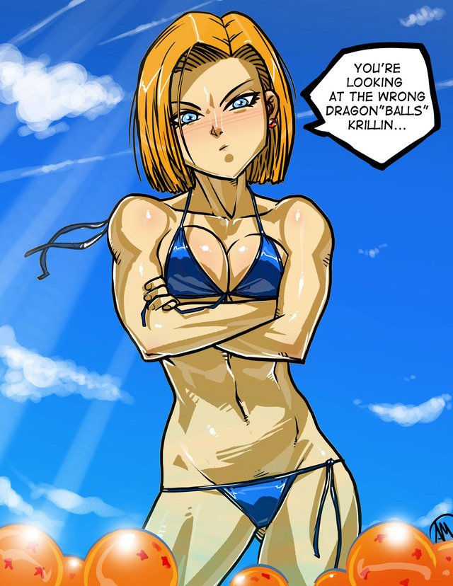 android 18 dragon ball z hentai hentai blonde hair dragon android ganassa short angry ball dragonball hentairing