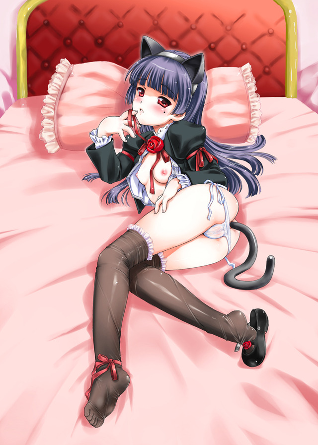 animal ears hentai tail black anal adc hair breasts blush long cat entry thighhighs feet animal ears loli bed butt ruri plug eddef gokou