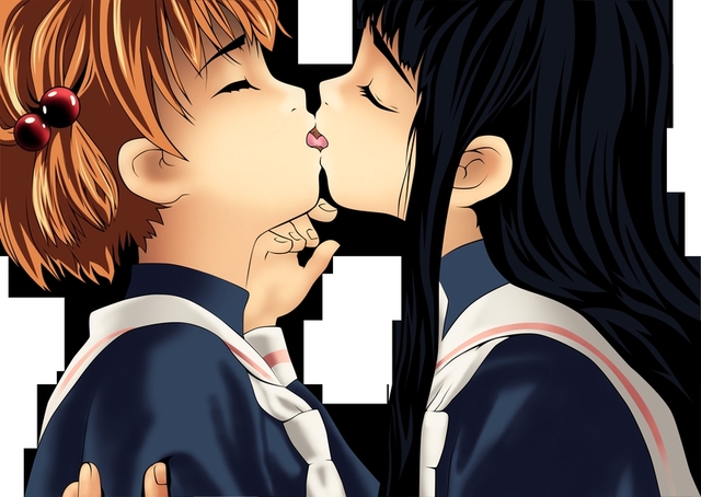 anime lesbians hentai anime hentai wallpaper detail thumbnails wallpaperhi sakura card captor lesbians kinomoto cardcaptor kissing