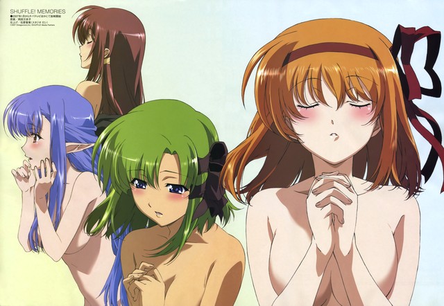 anime shuffle hentai hair eyes horizontal green highres hand absurdres kaede fuyou