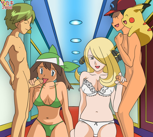 ash hentai ash artist entry may drew porkyman ketchum sakaki pikachu cynthia