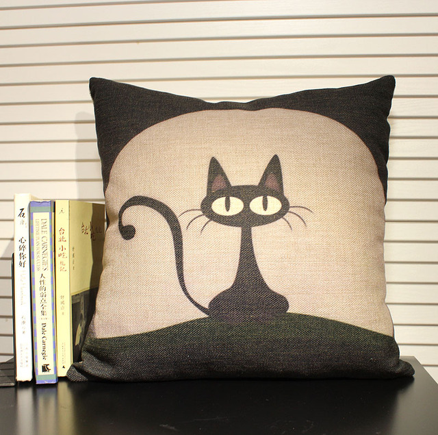 black cartoon hentai black free products cat cartoon fluid outdoor gift shipping pillow wsphoto font zakka cushion kaozhen homes