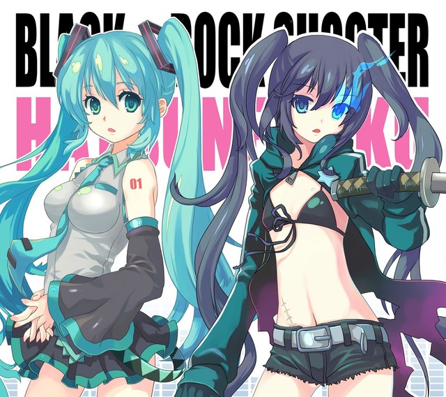black rock shooter hentai anime black wallpaper miku rock shooter hatsune detached sleeves vocaloid