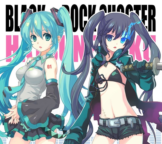 black rock shooter hentai anime black wallpaper miku rock shooter hatsune detached sleeves vocaloid