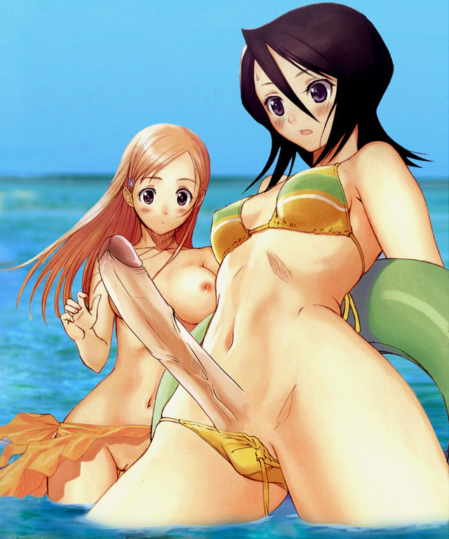 bleach futa hentai girls futanari tagme beach bad bleach bikini photoshop swimsuit orihime bed inoue rukia kuchiki