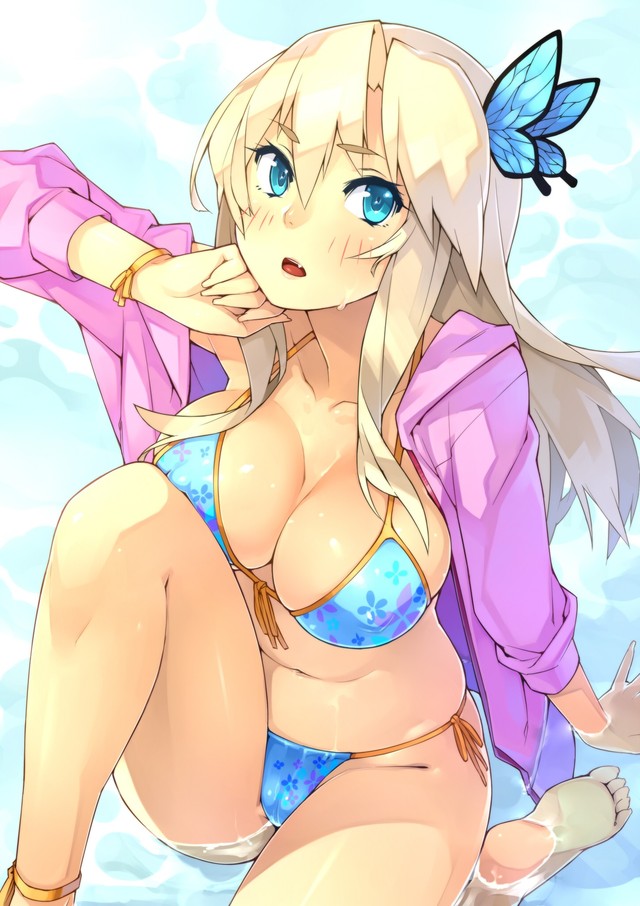 blue eyes hentai hentai cleavage wallpaper blue eyes bikini blondes