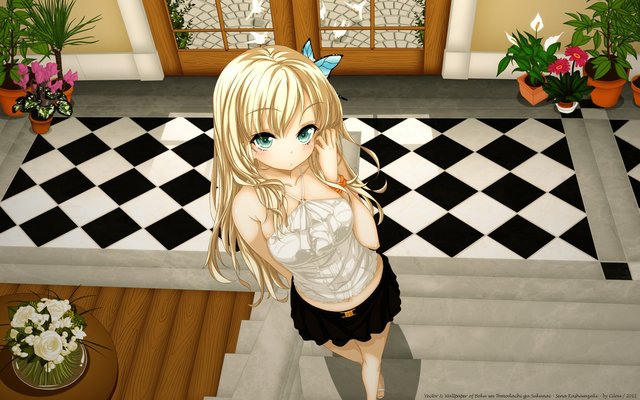 blue eyes hentai anime hentai ecchi girls boobs sena blue eyes wallpapers tomodachi boku butterflies blondes bikinis flowers sukunai plants kashiwazaki