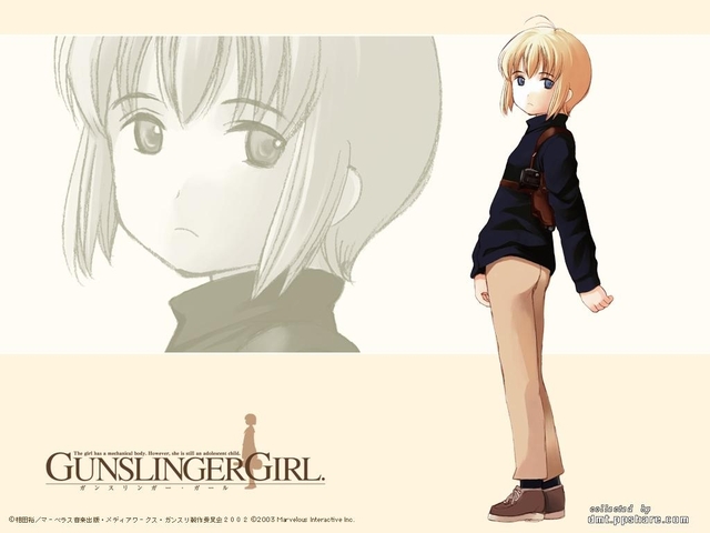 gunslinger girl hentai blonde hair blue eyes brown cut bob