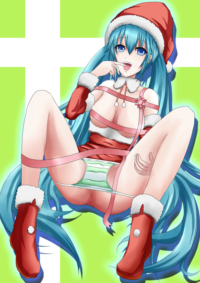 large breasts hentai hentai breasts large miku swimsuit one piece christmas nami hatsune vocal