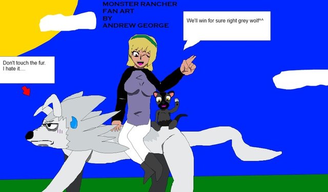 monster rancher hentai art monster team fan wolf grey rancher andrewgeorge