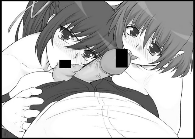 multiple girls hentai page censored girls penis horizontal nanoha shoujo dblog fellatio sucking lyrical oral monochrome mahou multiple ball pov shamal shich