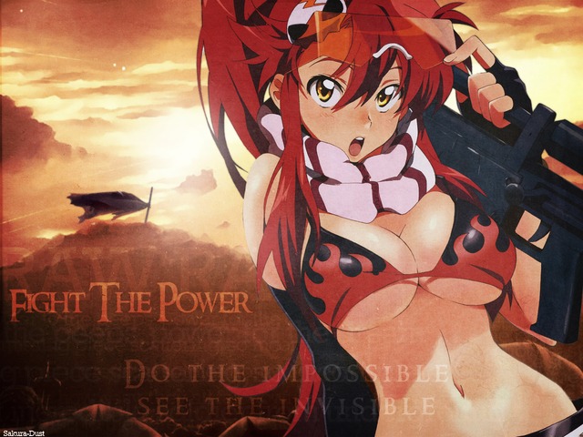 red hair hentai pro hair breasts cleavage cat red konachan females tengen toppa gurren lagann yoko ritona tension catelyn cormac