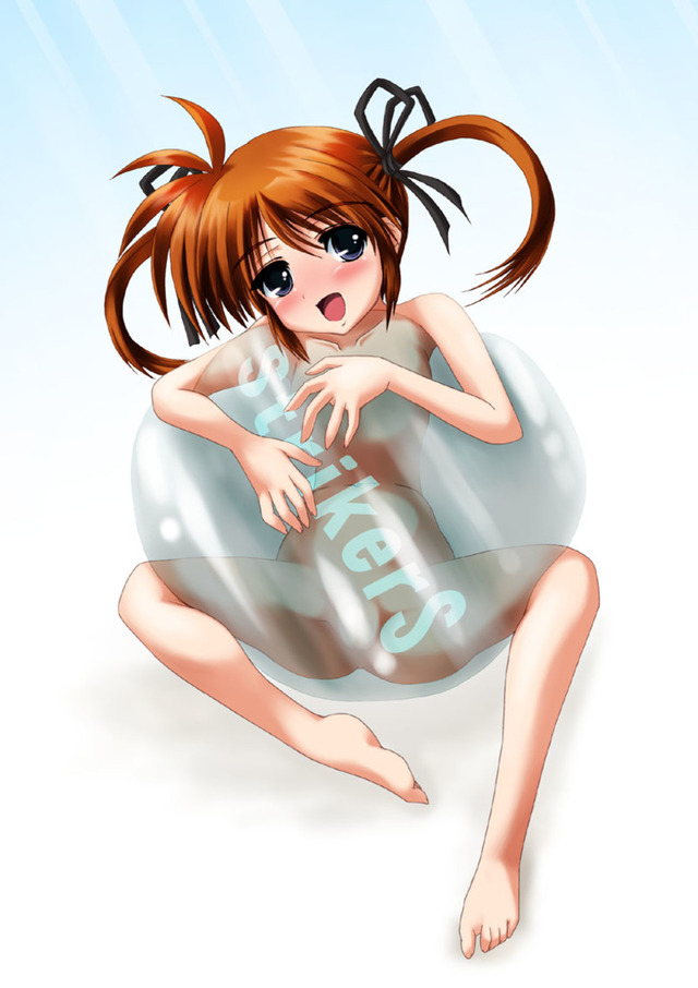 ribbon hentai hentai english hair blush nude see blue eyes bad smile feet through spread legs orange hug twintails barefoot point ribbon toe bubble