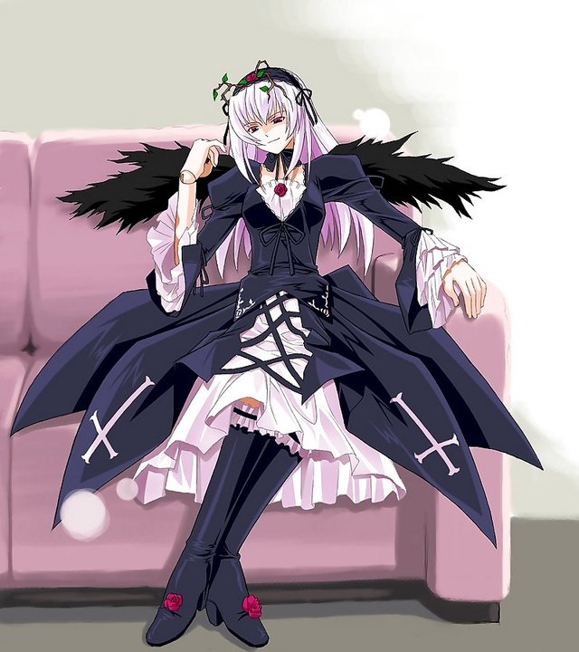 rozen maiden hentai black boots dress wings rozen