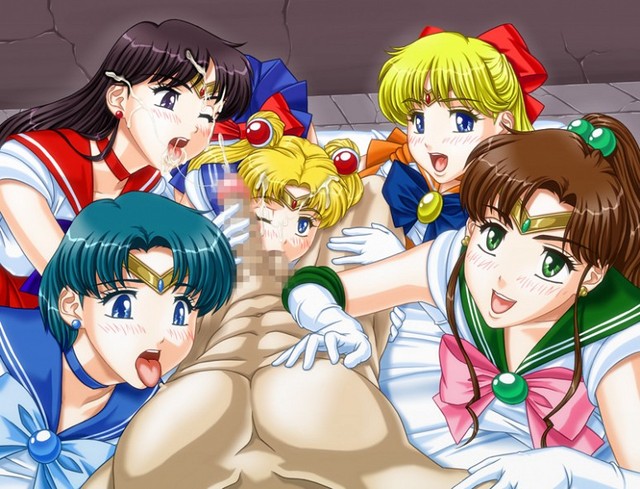 sailor moon hentai hentai moon hair blue harem sailor blowjob hentairing