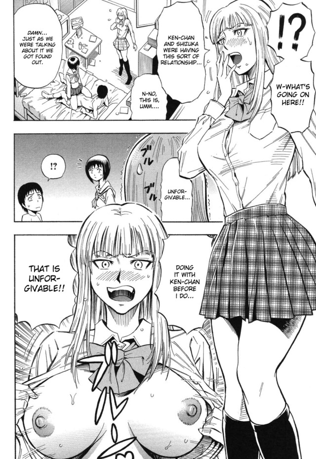 sweat hentai hentai sisters school uniform breasts blush open nipples shirt sweat hard translated monochrome dcd abe highres clothes aebc daigo