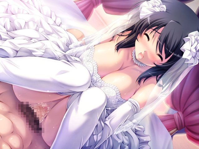 thighhighs hentai category gallery game censored cum penis pussy cleavage dress otome thighhighs nopan wedding med escu renshin prister