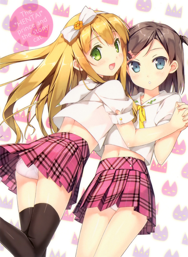 thighhighs hentai hentai seifuku ouji warawanai neko kantoku show yande azuki azusa pantsu tsutsukakushi tsukiko fdd thighhighs bbf