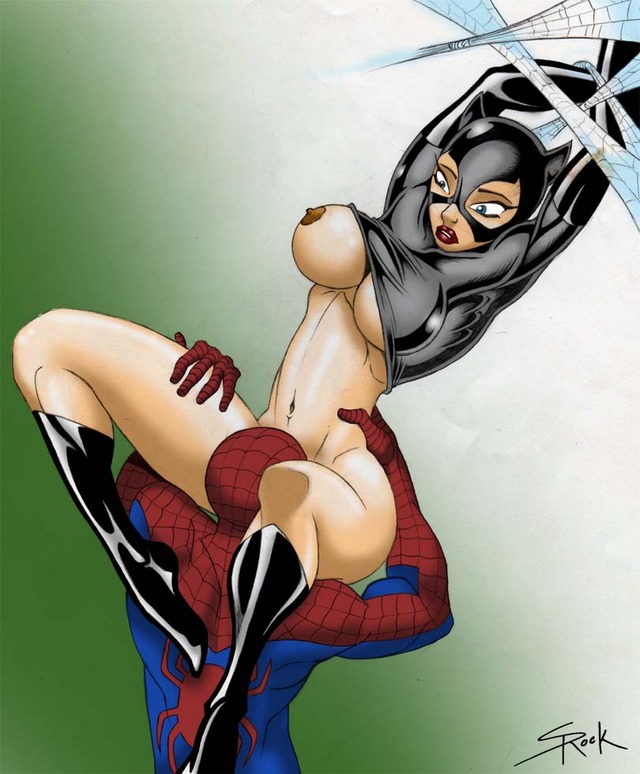 catwoman e hentai crossover batman catwoman marvel man spider parker peter selrock