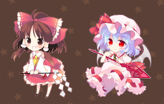 chibi vampire hentai anime wallpaper chibi vampires touhou miko scarlet remilia hakurei reimu