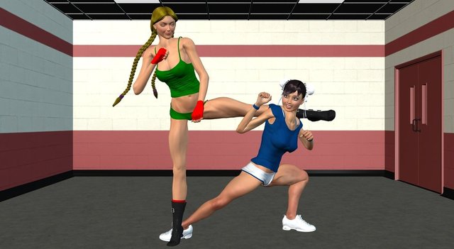 chun li and cammy hentai morelikethis gym cammy chunli digitalart spar chingafakes