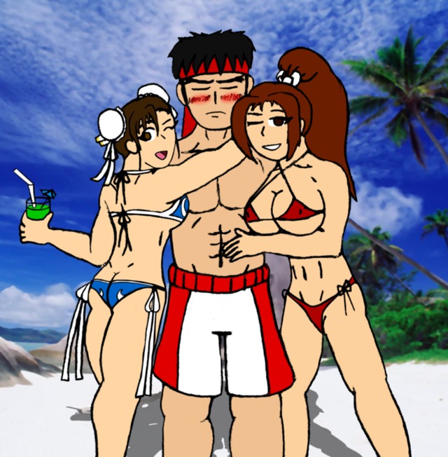 chun li ryu hentai cartoons pre morelikethis beach traditional fanart beauties ryu soryukey edq