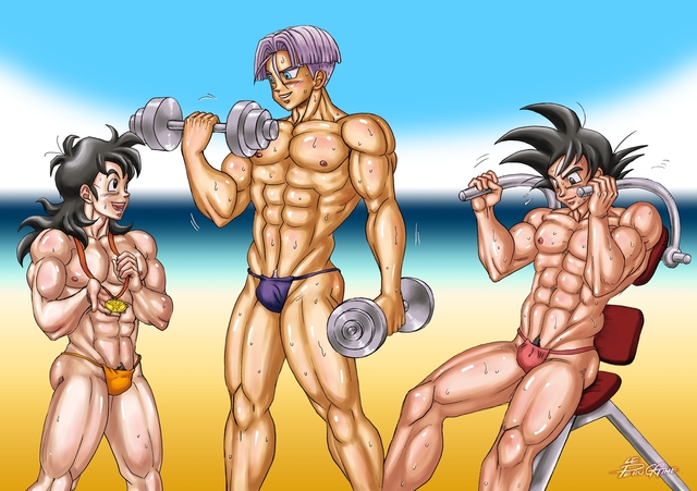 dagon ball z hentai hentai dbz beach dragon entry kai yaoi bodybuilding gay ball bishonen muscle dbkai bara saiyan peruggine venice speedo