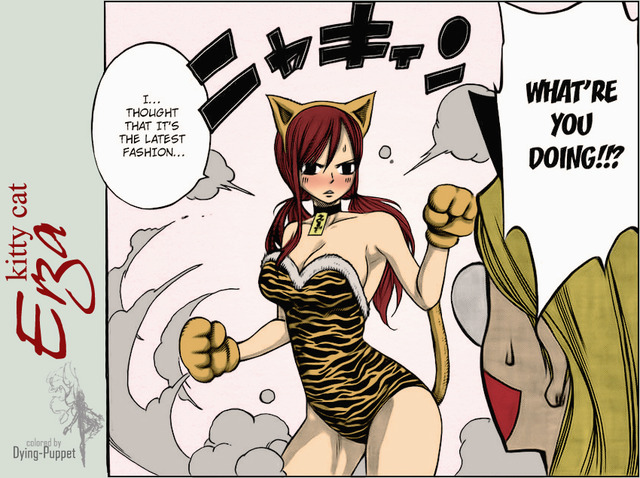 erza hentai manga manga morelikethis cat traditional puppet strips kitty erza dying