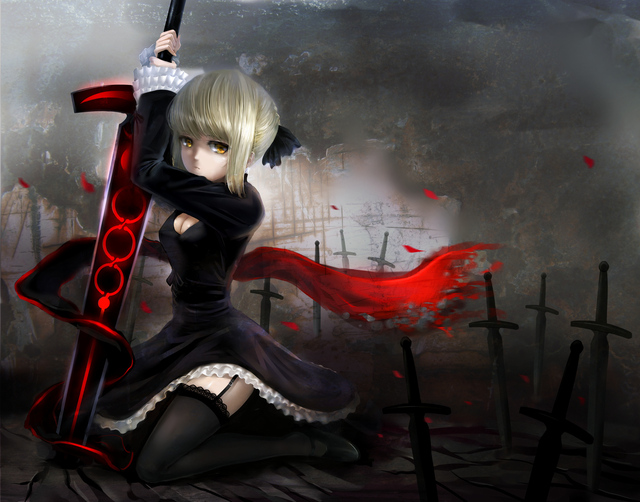 fate stay night hentai game sword night weapon dress fate konachan stay saber windtalker