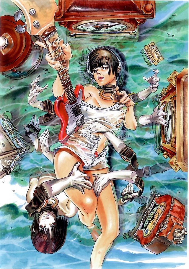 guilty gear i-no hentai category page black bdsm scan art hair breasts nipples collar dblog belt official short gear highres clock absurdres hands daisuke tongue guilty guitar instrument ishiwatari ishwatari