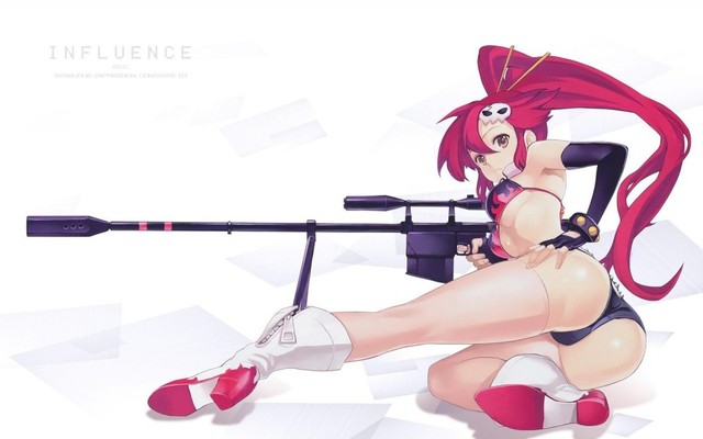 gurren lagann e hentai anime hentai albums ass sexy userpics weapon normal white gun toppa gurren lagann yoko littner underboob ryou nagi tenge sniper