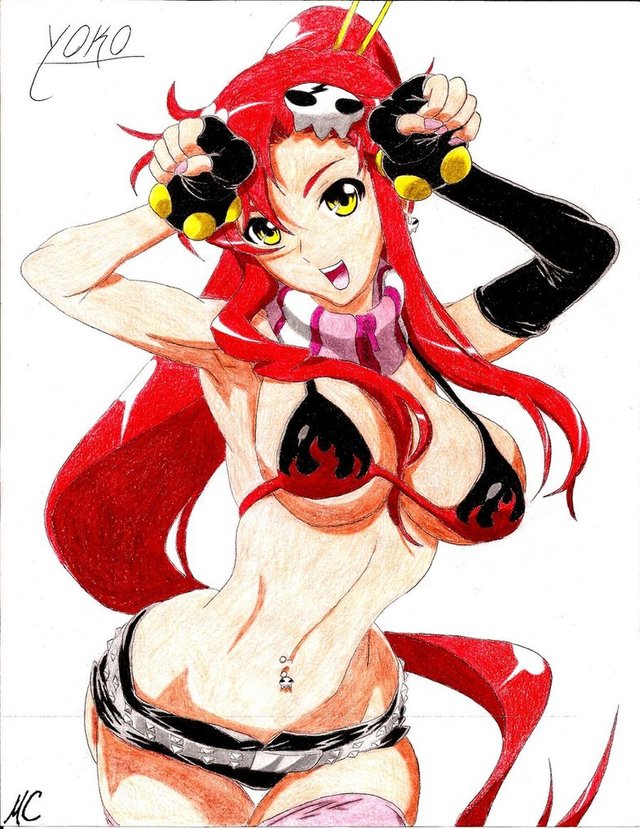 gurren lagann yoko hentai game games pre morelikethis traditional fanart drawings yoko caramelldansen archaicgraffiti ntdip