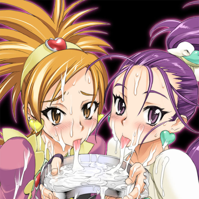 pretty cure hentai blonde girls hair blush precure ratio bowl