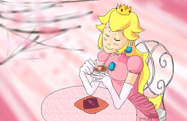 princess toadstool hentai time games digital morelikethis princess fanart painting tea magicantmilty