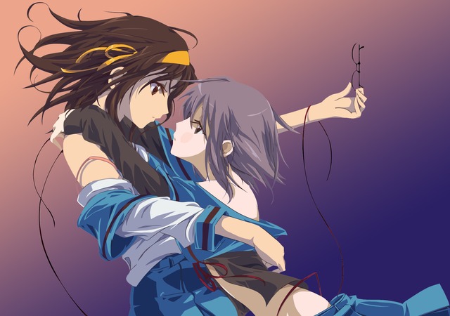 yuri only hentai ecchi yuri wallpaper haruhi suzumiya nagato