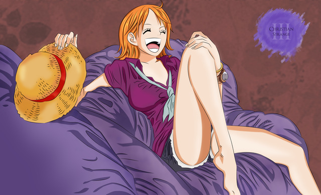 hentai one peace nami hentai hair wallpaper ouji warawanai neko brown one piece laughing nami