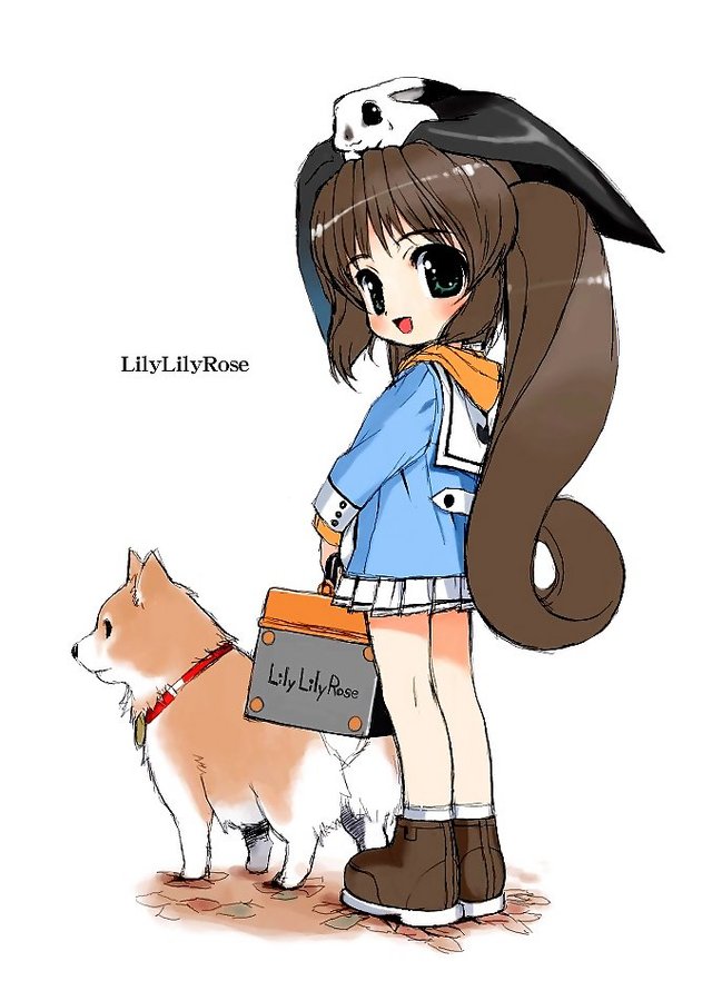 little hentai girl sex page school original uniform hair skirt eyes long brown bunny dog dblog ears green inu miniskirt ponytail natsuki shiba mibu