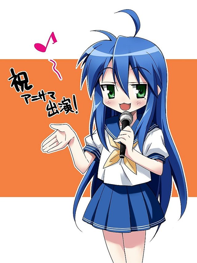 lucky star hentai konata tagme star tsukasa lucky hiiragi izumi konata microphone