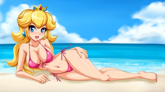 mario peach hentai beach princess wall peach