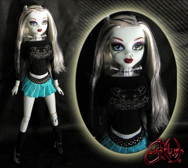 monster high hentai art high doll monster custom jvcustoms frankie stein ooak vswl