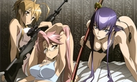 highschool of the dead hentai albums userpics girls busujima saeko cleavage glasses gun highschool dead miyamoto rei panties sword takagi saya tanaka masayoshi underwear weapon hentai categorized wallpapers galleries blade wielding girl