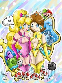 battle can-can hentai pre peach daisy smash battle done rockersita morelikethis digitalart drawings