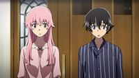 yu-no hentai future diary yuno yukiteru pajamas sleepover morning autumn week anime review