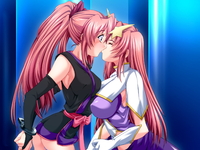 gundam seed/destiny hentai girls bdsm bondage cuffs game gundam seed destiny handcuffs kiss multiple yuri